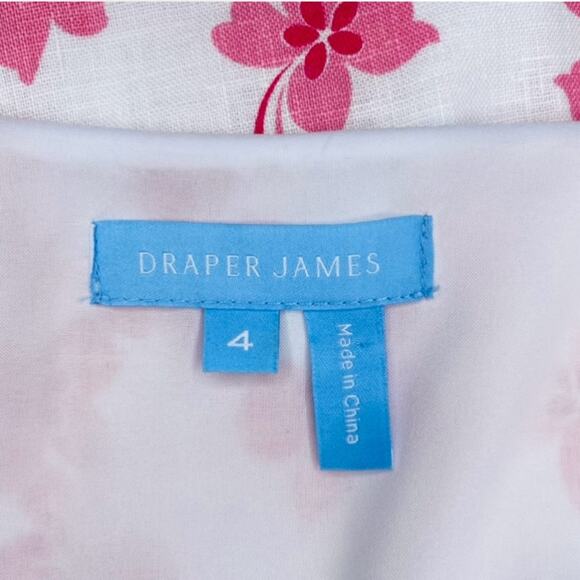 Draper James Pink Floral Linen Midi Wrap Dress size 4 - Picture 10 of 14